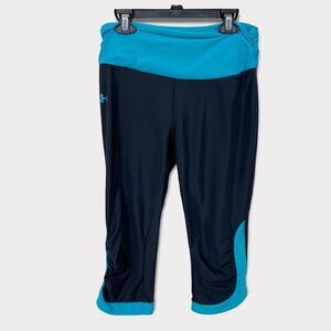 Under Armour Cropped Leggings Black Blue